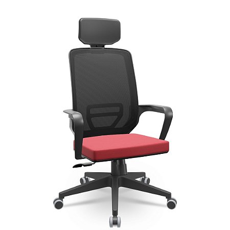 Cadeira Presidente Porto Rico II Linha ABNT 17 ADRIX -PLXT vermelho/preto