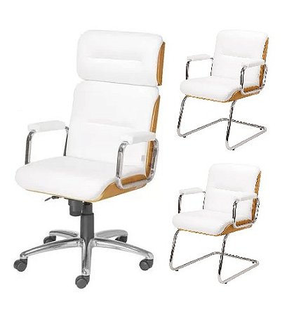 Conjunto cadeiras Lavoro 1 Presidente+02 Fixa Interlocutor