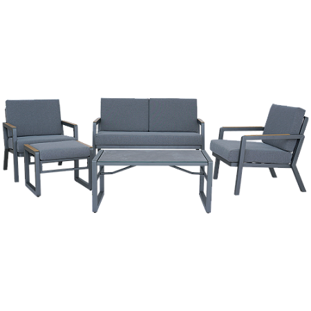 Conjunto de sofá com mesa de centro e banqueta de apoio Imperial-EXCJ323