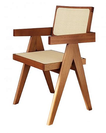 Cadeira Chady Madeira natural  palha natural sextava