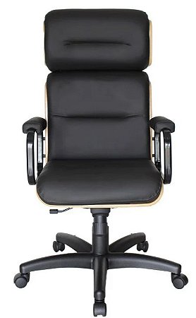 Cadeira Presidente New Lavoro preto -STYLO WOOD 10B BLACK