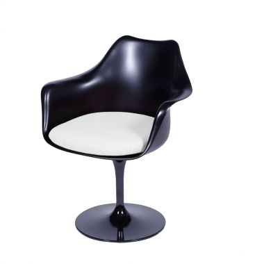 Cadeira Saarinen CB giratória ABS Preto/Bco