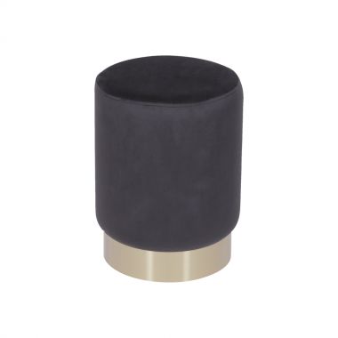 Puff Glamour Veludo preto