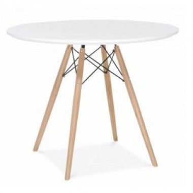 Mesa Eiffel Eames 080 cm diâmetro laqueada branco