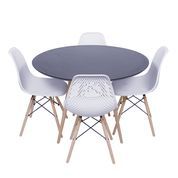 Conjunto Mesa Eames Eiffel  preto 100 cm + 04 cadeiras Eames Colméia furadinha