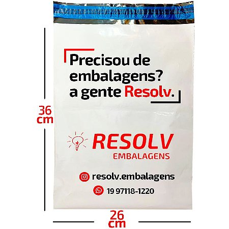 Envelope Plástico De Segurança Personalizado Sem Bolha 26x36