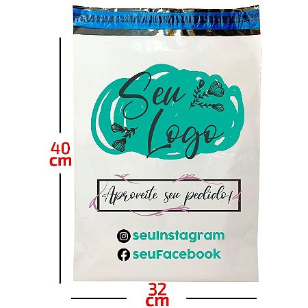 Envelope Plástico De Segurança Personalizado Sem Bolha 32X40