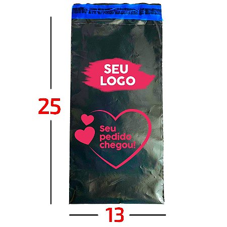 Envelope Plástico De Segurança Personalizado Cinza Sem Bolha 13x25