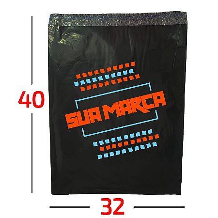 Envelope Plástico De Segurança Personalizado Cinza Com Bolha 32x40