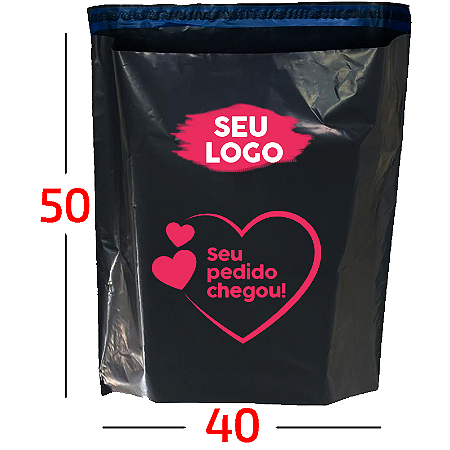 Envelope Plástico De Segurança Personalizado Cinza Sem Bolha 40x50