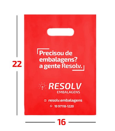 Sacola Plástica Boca de Palhaço (Boca Vazada) - 16x22