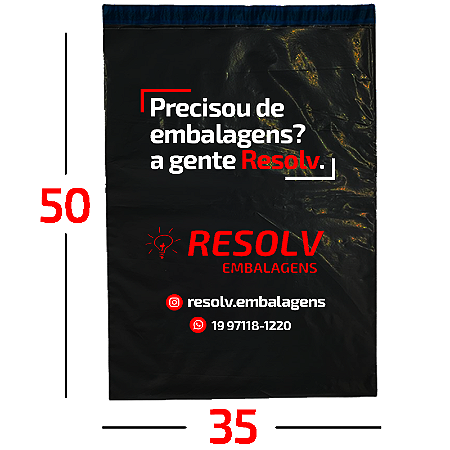 Envelope Plástico De Segurança Personalizado Cinza Sem Bolha 35x50
