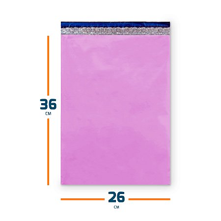 Envelope Plástico De Segurança Com Bolha Rosa Premium - 26x36