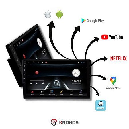 Multimídia Kronos  - Android 9´QUAD CORE T3L