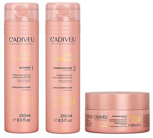 Kit Shampoo+Condicionador+Mascara Cadiveu Hair Remedy