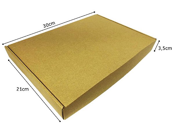 Caixa de Papelão - Tamanho A4 - 30x21x3,5 - Prisma Embalagens Gráficas