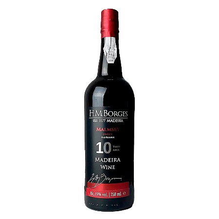 Vinho Português Tinto H.M.Borges Sweet Malmsey 10 Anos Ilha da Madeira 750ml