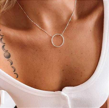 Colar Círculo  - Prata 925