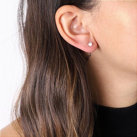 Brinco ponto de luz - Prata 925