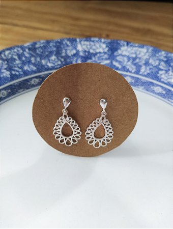 Brinco Médio Gota Prata 925