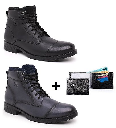 bota couro azul marinho