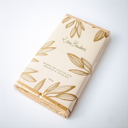 Barra de Chocolate Branco e Cookies