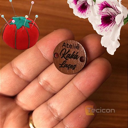 Kit 50 Etiquetas em Couro Sintético Personalizadas