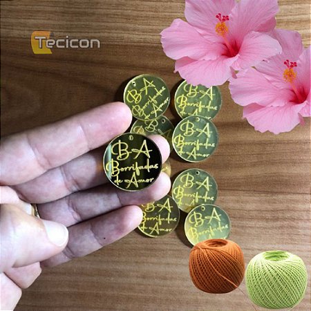 Kit 100 Etiquetas em Acrílico Personalizadas (Até 2x4cm)