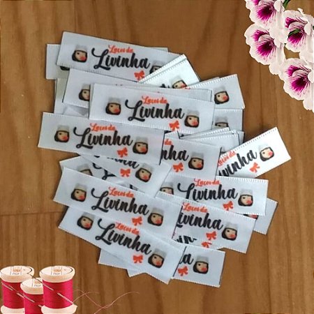 Kit 500 Etiquetas Personalizadas 1x3 cm (Cetim ou Gorgurão)