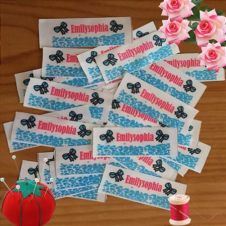 Kit 1.000 Etiquetas Personalizadas 2,2x6 cm (Cetim ou Gorgurão)