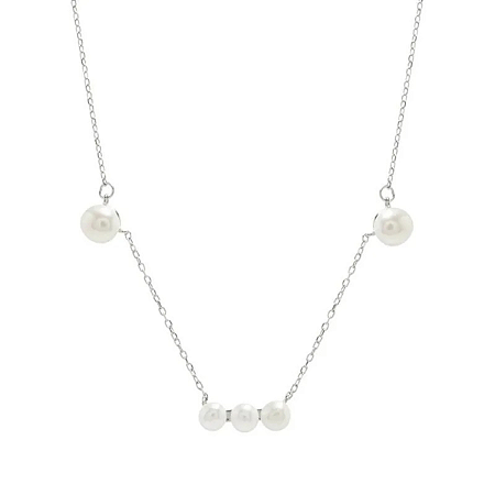 Colar de prata 925 com pérolas água doce