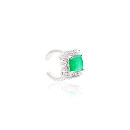 Piercing fake com pedra quadrada esmeralda