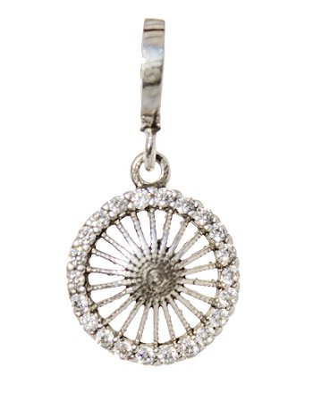 Berloque circulo com aros e zirconias