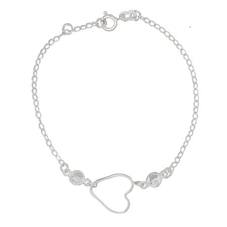 Pulseira cartier com coração vazado e dois pontos de luz