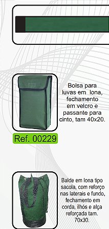 Bolsa para luvas em lona com 2 compartimento