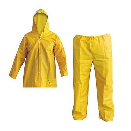 CONJUNTO P/CHUVA EM PVC AMARELO TAM. G