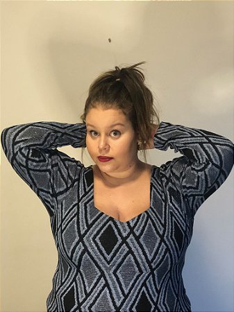 Body Plus Size Azul Paola