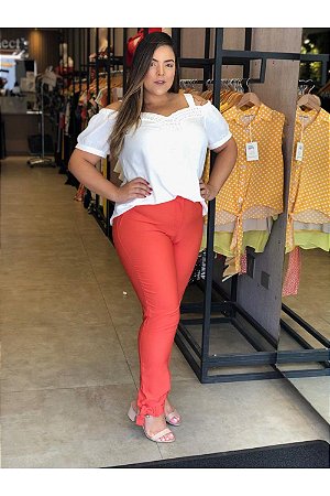 Calça Plus Size Kimberly Laranja