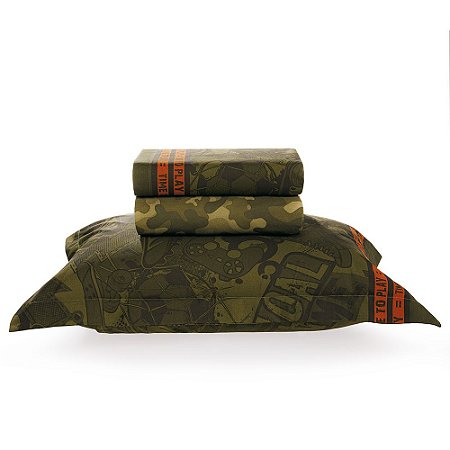 Jogo Cama Karsten 180 Fios Infantil Camuflado