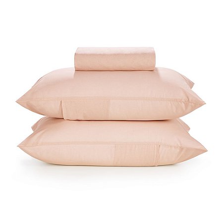 Jogo de Cama/ Jogo de Lençol Karsten 150 Fios 3 peças Nuance Rosa Chá Casal
