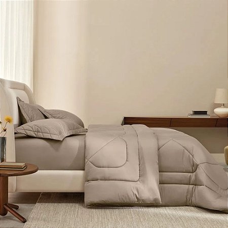 Edredom King Trussardi 300 Fios Cetim 100% Algodão Egípcio Grasso Nocciola