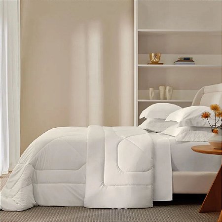 Edredom Queen Trussardi 300 Fios Cetim 100% Algodão Egípcio Grasso Branco