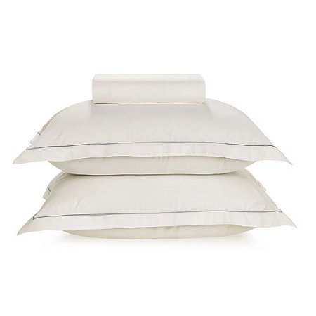 Jogo de Cama 3 Peças Karsten 180 Fios Royal Branco Queen