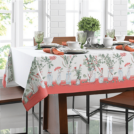 Toalha de Mesa Retangular Eucalipto  1,40m x 2,10m - Karsten
