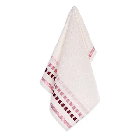 Toalha de Rosto  Calera Ivory/ Rosa- Karsten