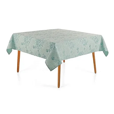 Toalha de Mesa Quadrada 8 Lugares Roman Turquesa- Karsten