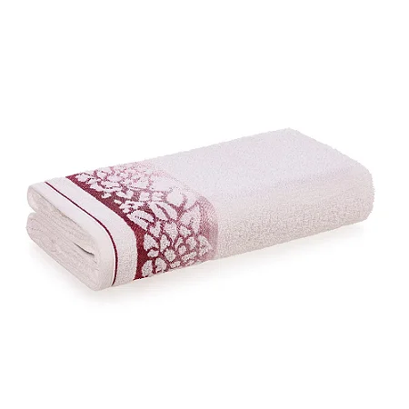 Toalha de Banho Karsten Herrera Branco/Rosa