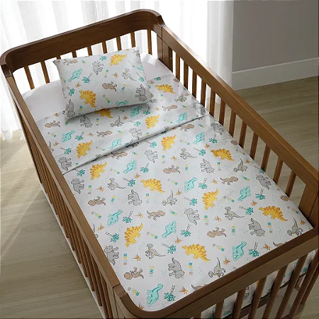 Jogo de Berço Döhler Baby Dino Cinza 3 peças