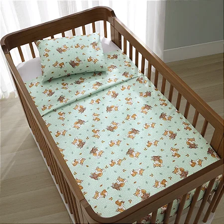 Jogo de Berço Döhler Baby Raposa Verde 3 peças