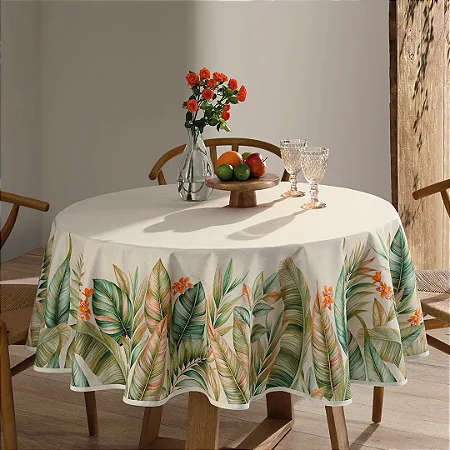 Toalha de Mesa Redonda Döhler Clean Hércules 8 Lugares